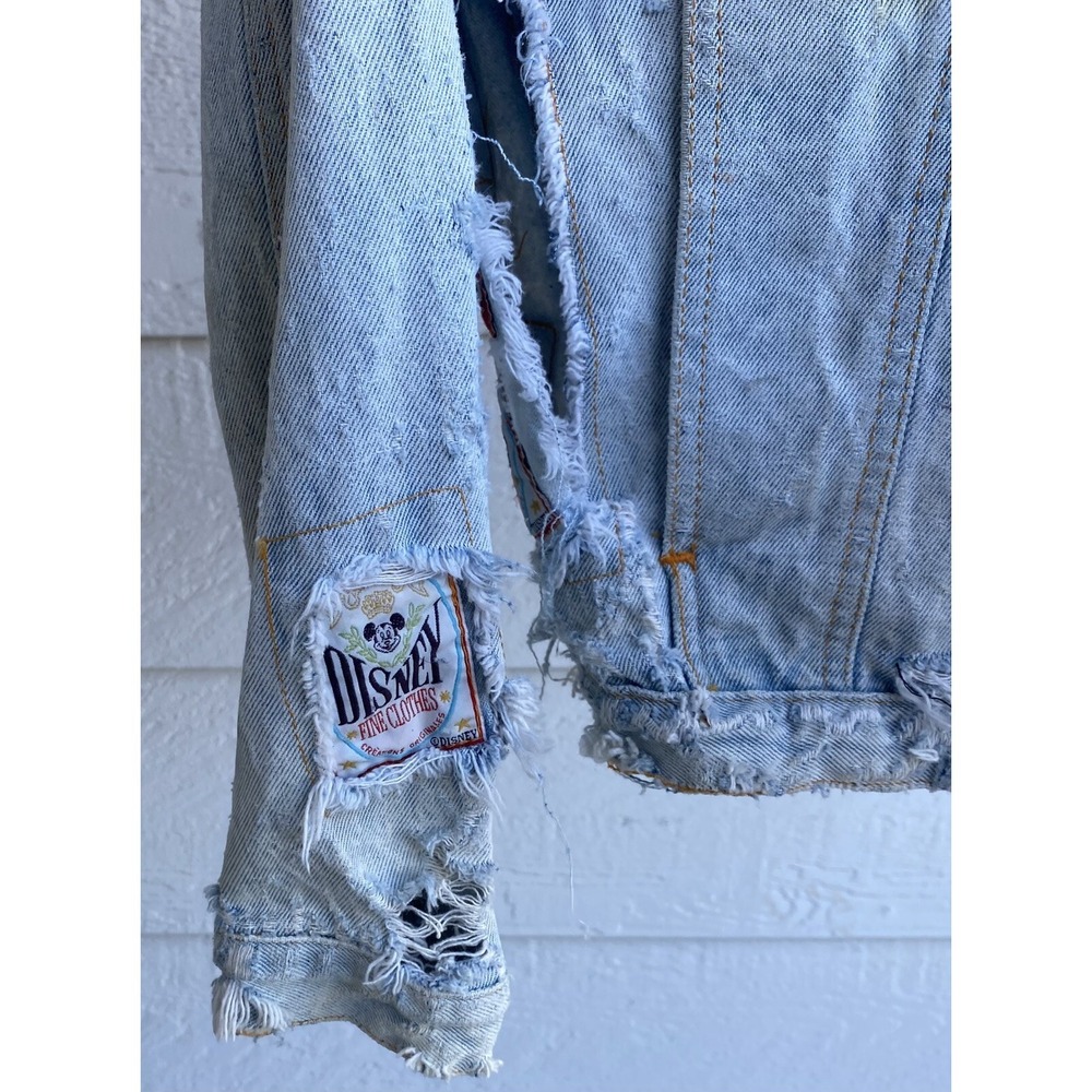 COLLECTORS DISNEY CHARACTER DISTRESSED DENIM JACKET MICKEY MINNIE DONALD DAISY S - Picture 6 of 8
